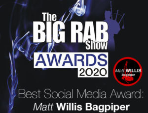 Matt Willis Bagpiper wins Best Social Media Award!