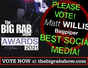 Up for BEST SOCIAL MEDIA in the 2021 Big Rab Show Awards!